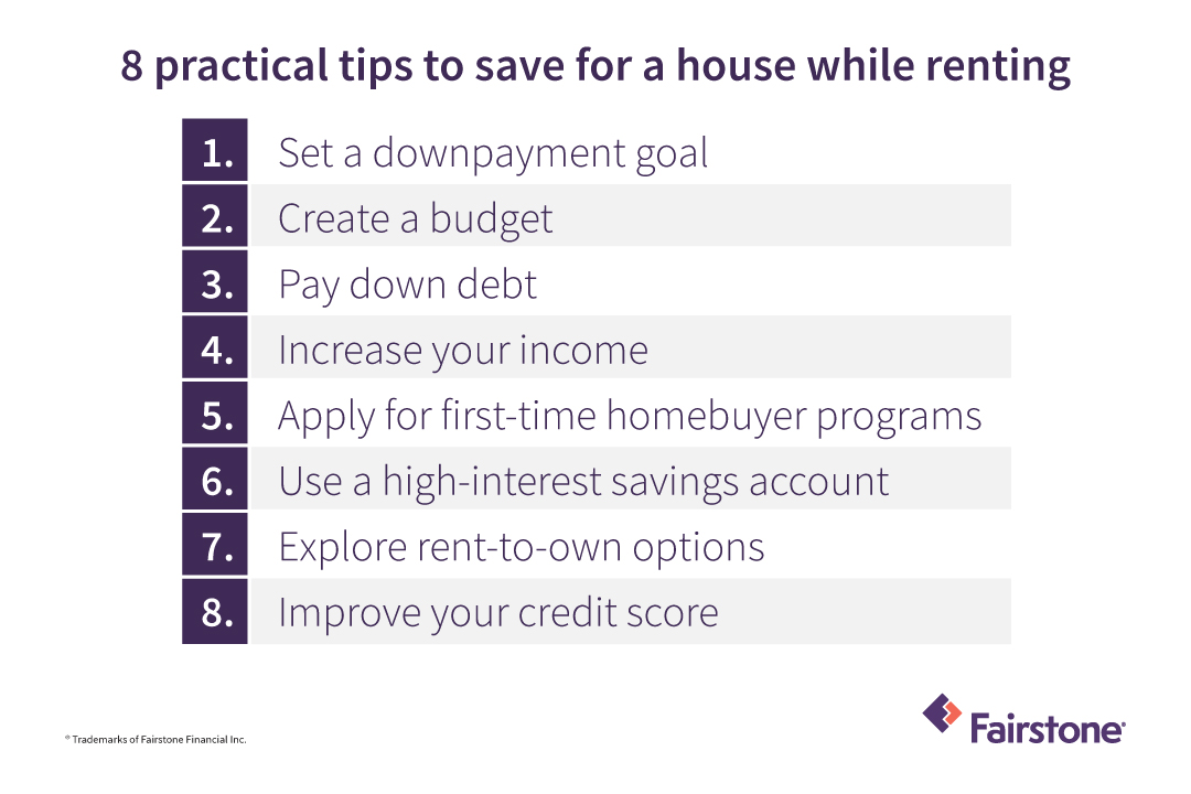 How to save for a house while renting Fairstone